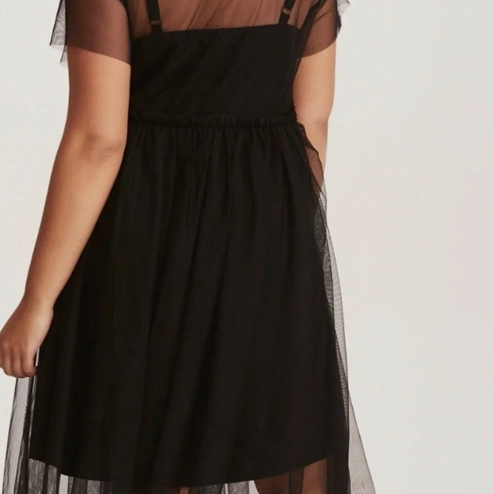 Torrid Black Mesh Midi Dress with Slip NWT Size 1 - Picture 4 of 4